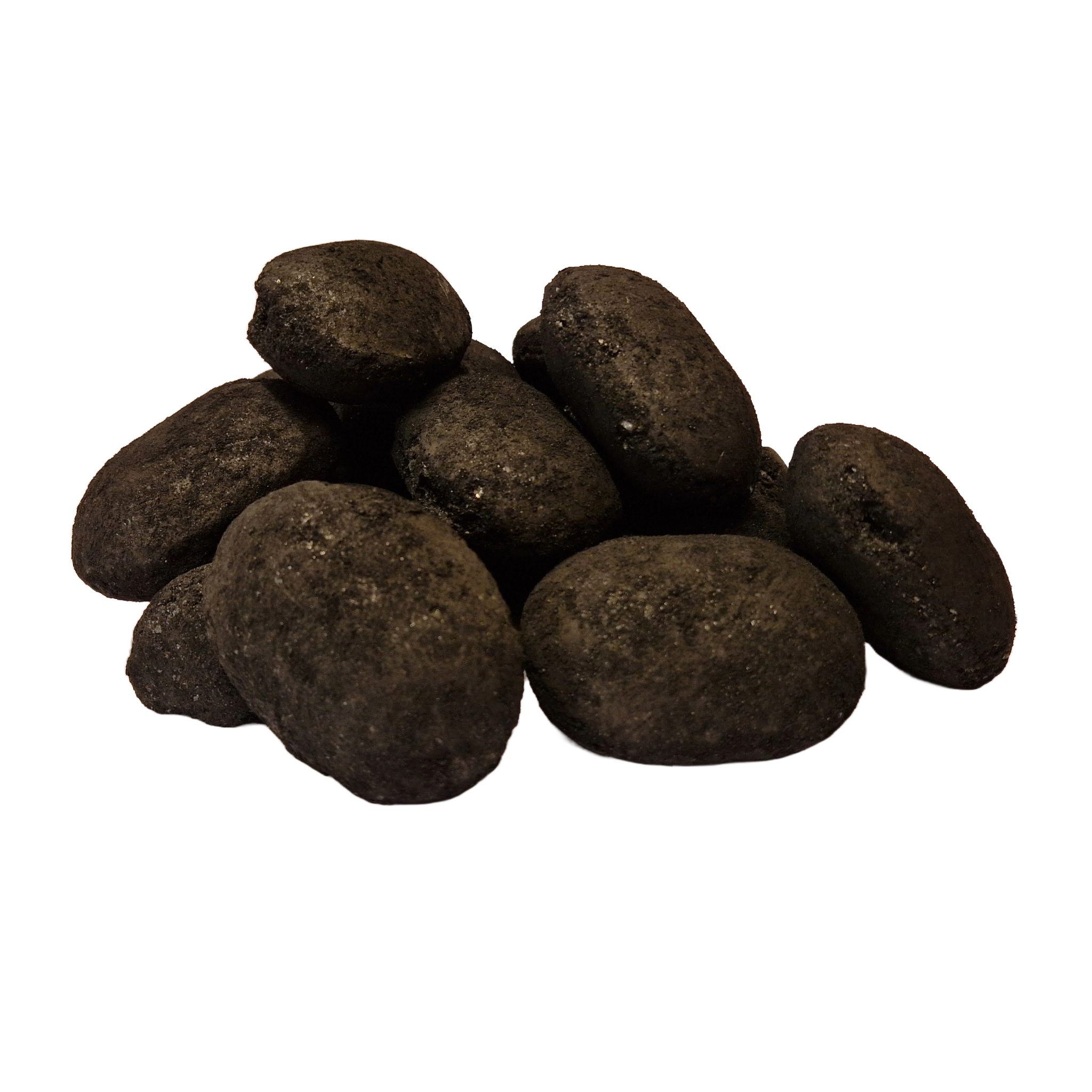 A close up picture of Oxbow Glo Therm Smokeless Ovoids