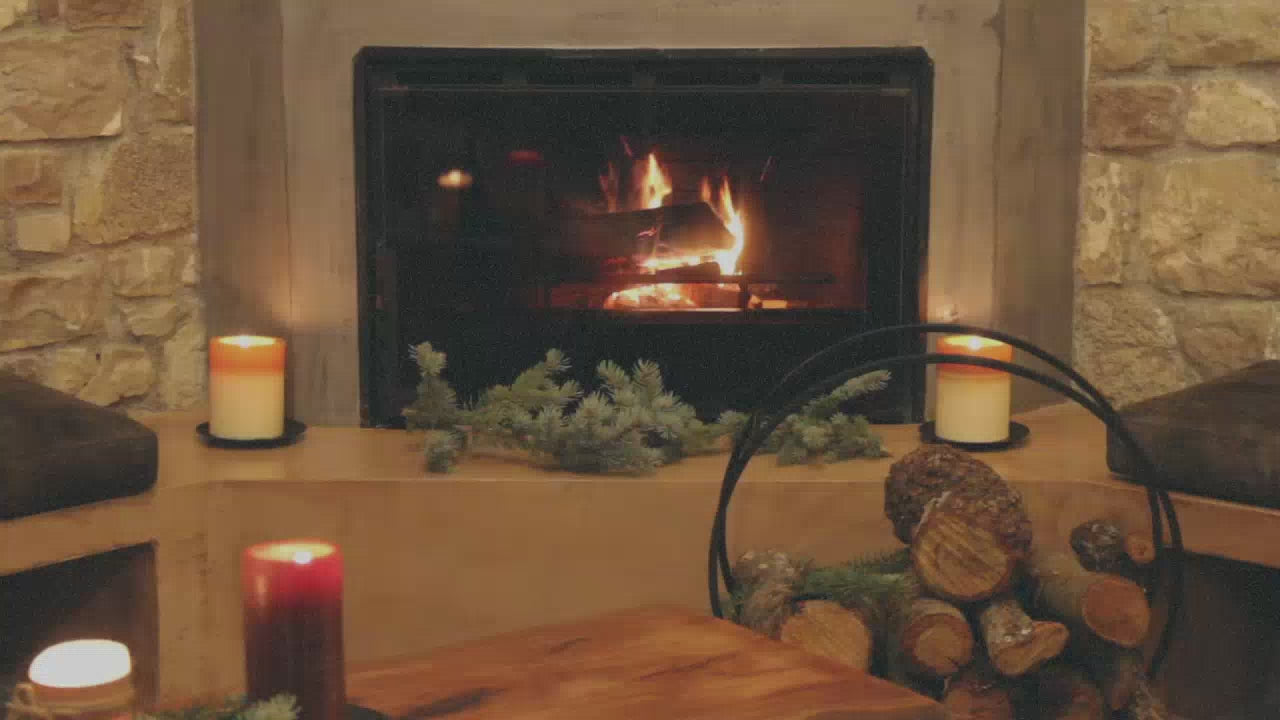 A video of a log fire