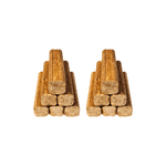 Woodlets Briquettes – 2 × 10kg Packs arranged neatly, perfect for clean and efficient burning.