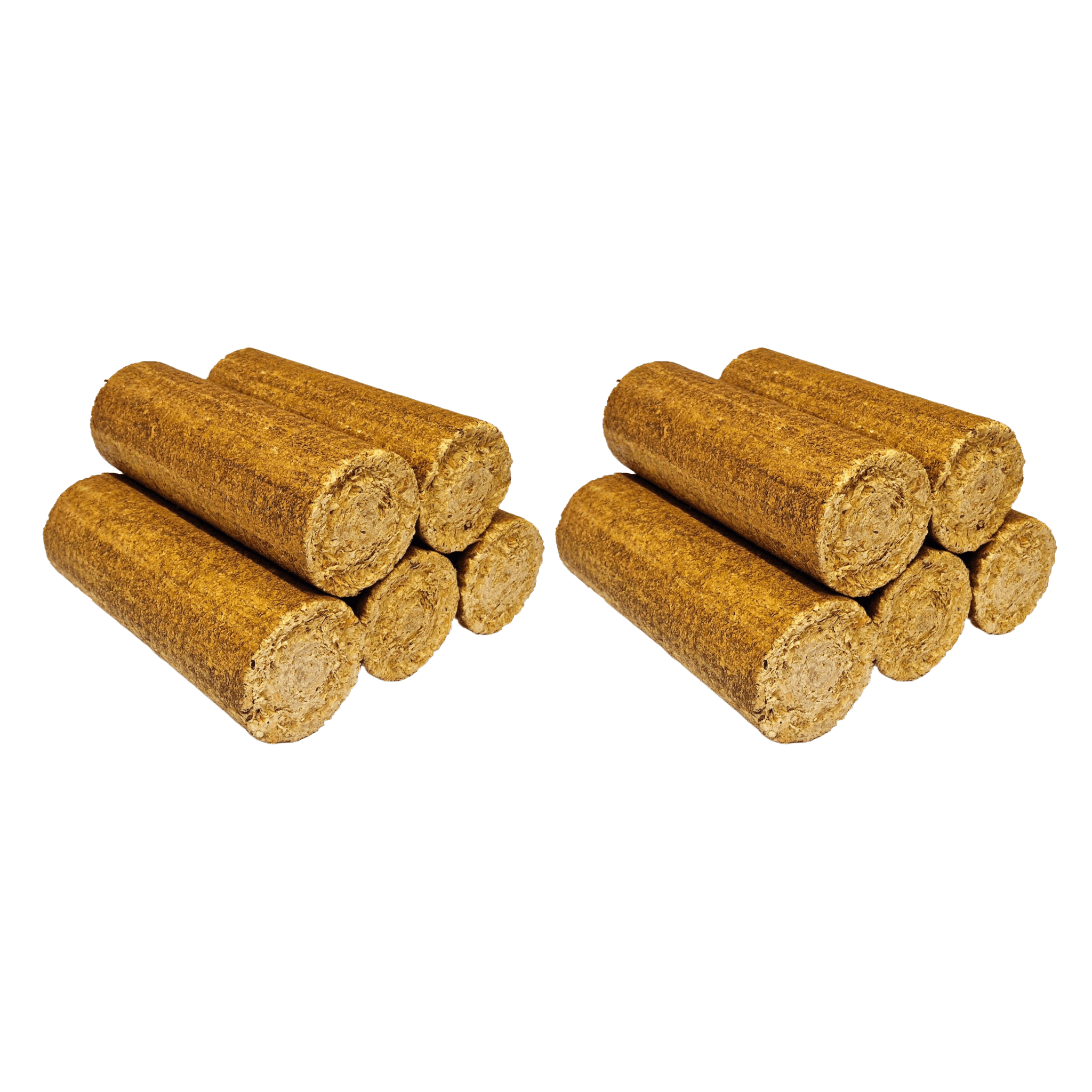Woodlets Heat Logs – two packs of 10kg logs stacked neatly for convenient storage.