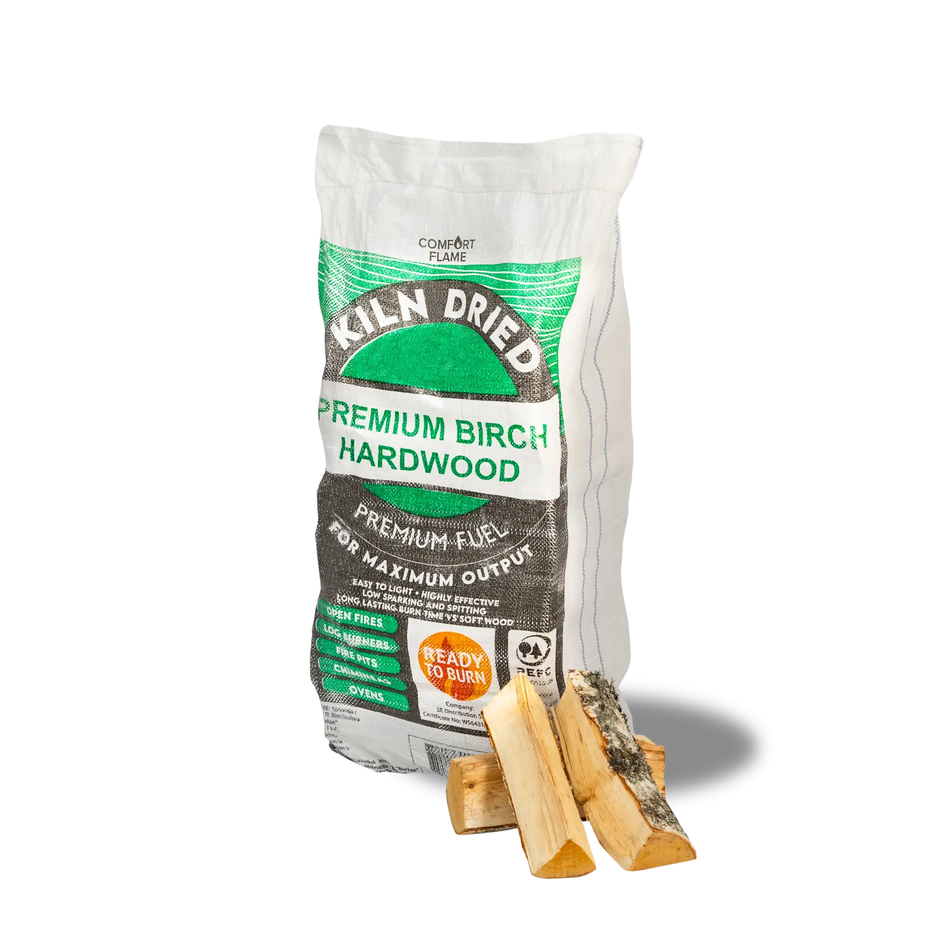 Single 60L boot bag of kiln dried birch logs for wood burners - Dawsons Fuels