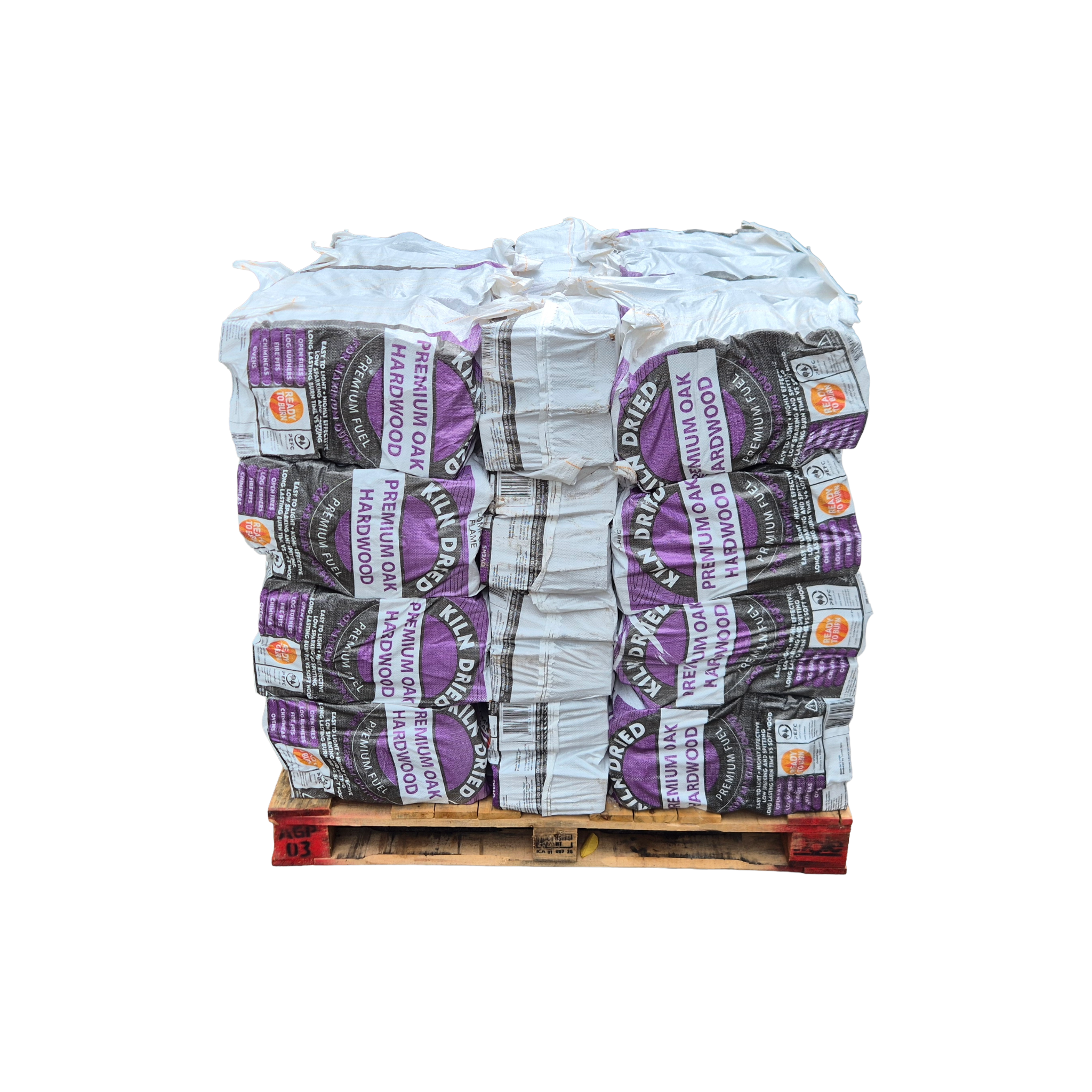Forty 40-litre bags of Ready to Burn oak logs