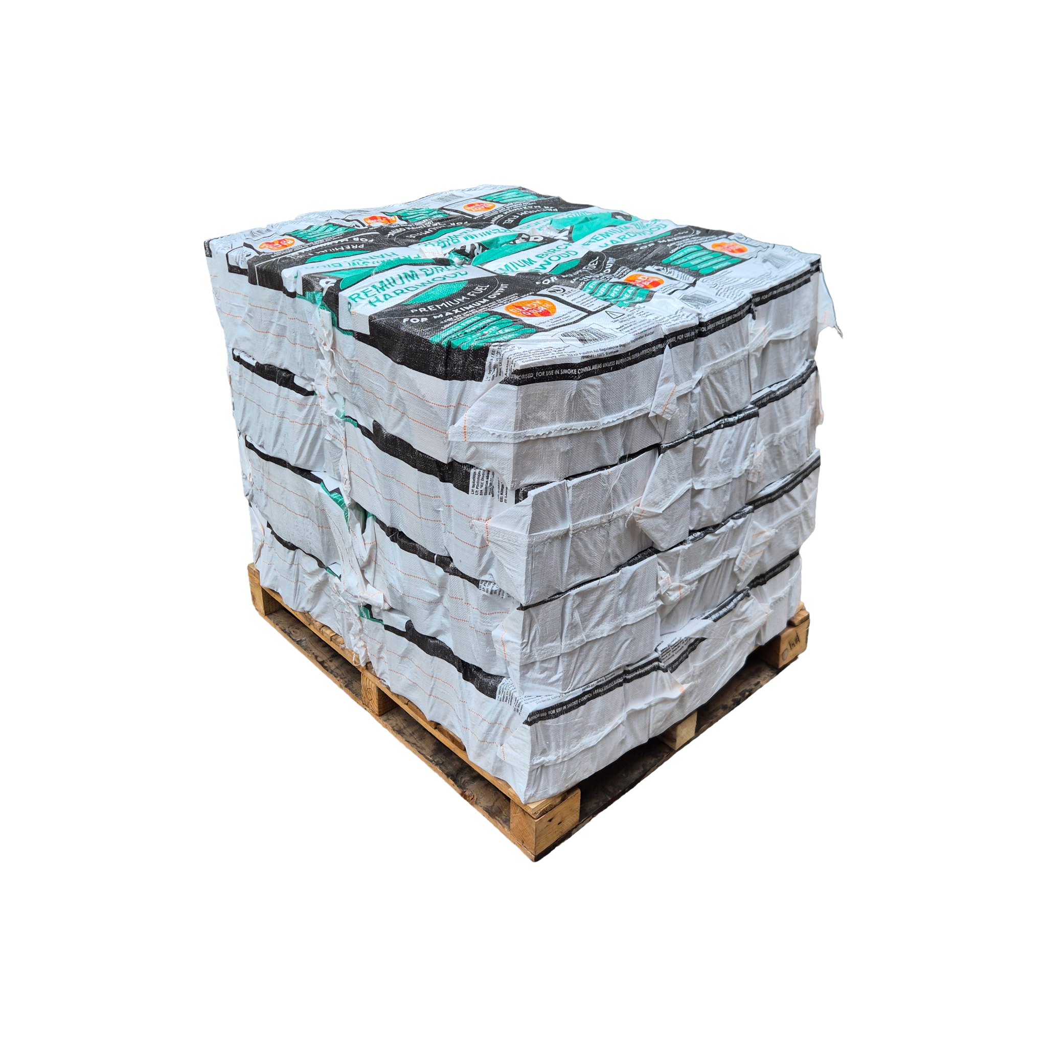 Pallet of 24 bags of kiln-dried birch logs