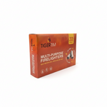 Box of Tiger Tim multi-purpose firelighters on a white background