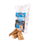 60L Boot bag of Kiln-Dried Ash logs with bag and logs arranged, ideal for efficient burning in wood burners.